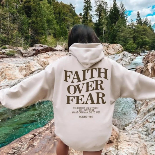 VIRAL Faith Over Fear Christian Hoodie