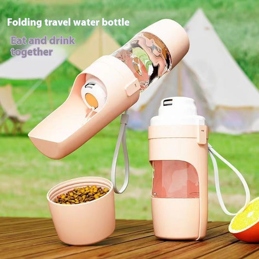 2 In 1 Travel Pet Water Dispenser Feeder